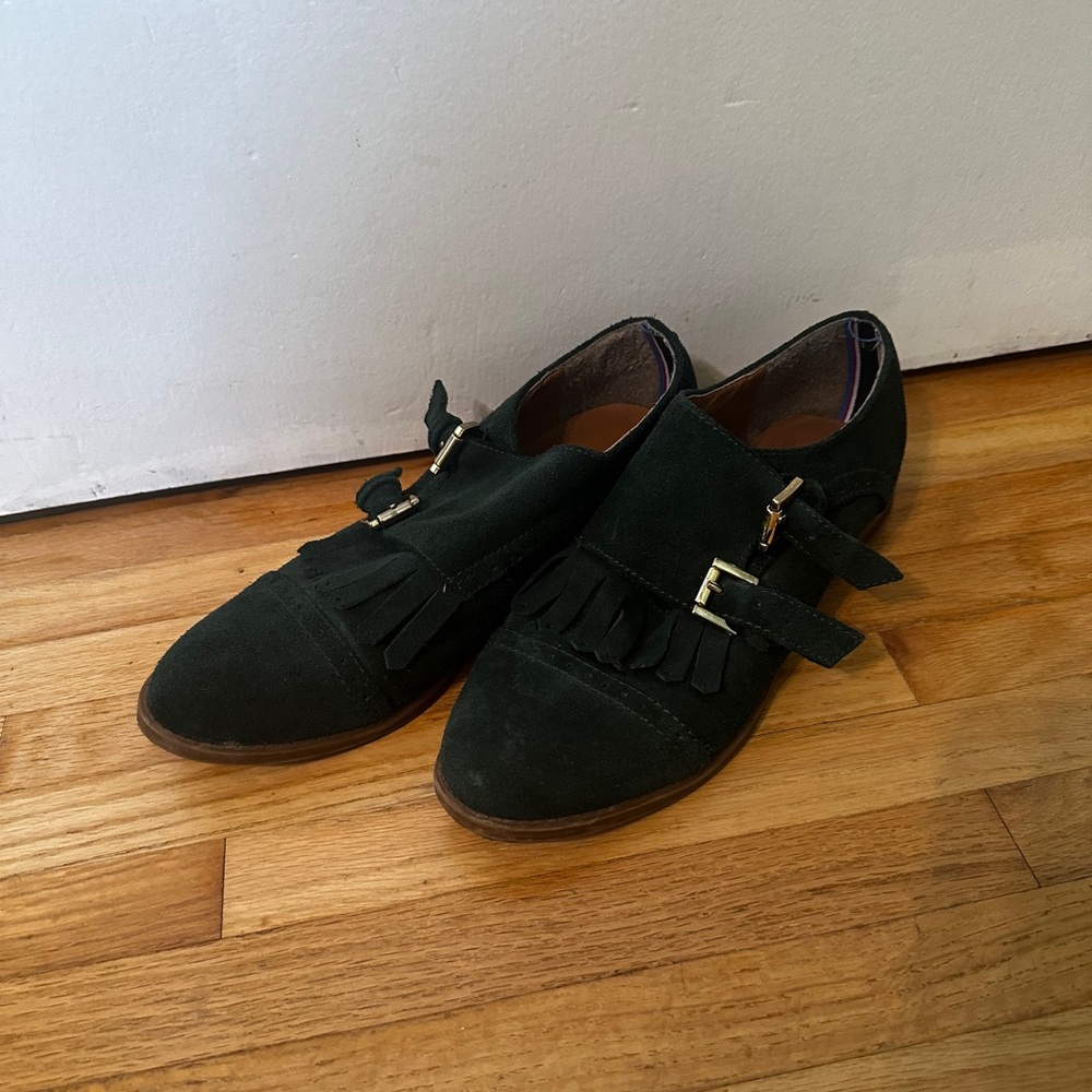 Tommy Hilfiger Dark Green Suede Genuine Leather Shoes